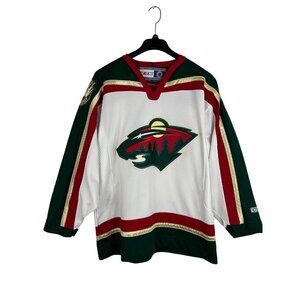 Minnesota Wild Vintage CCM Air-Knit Maska Jersey Mens Large White NHL